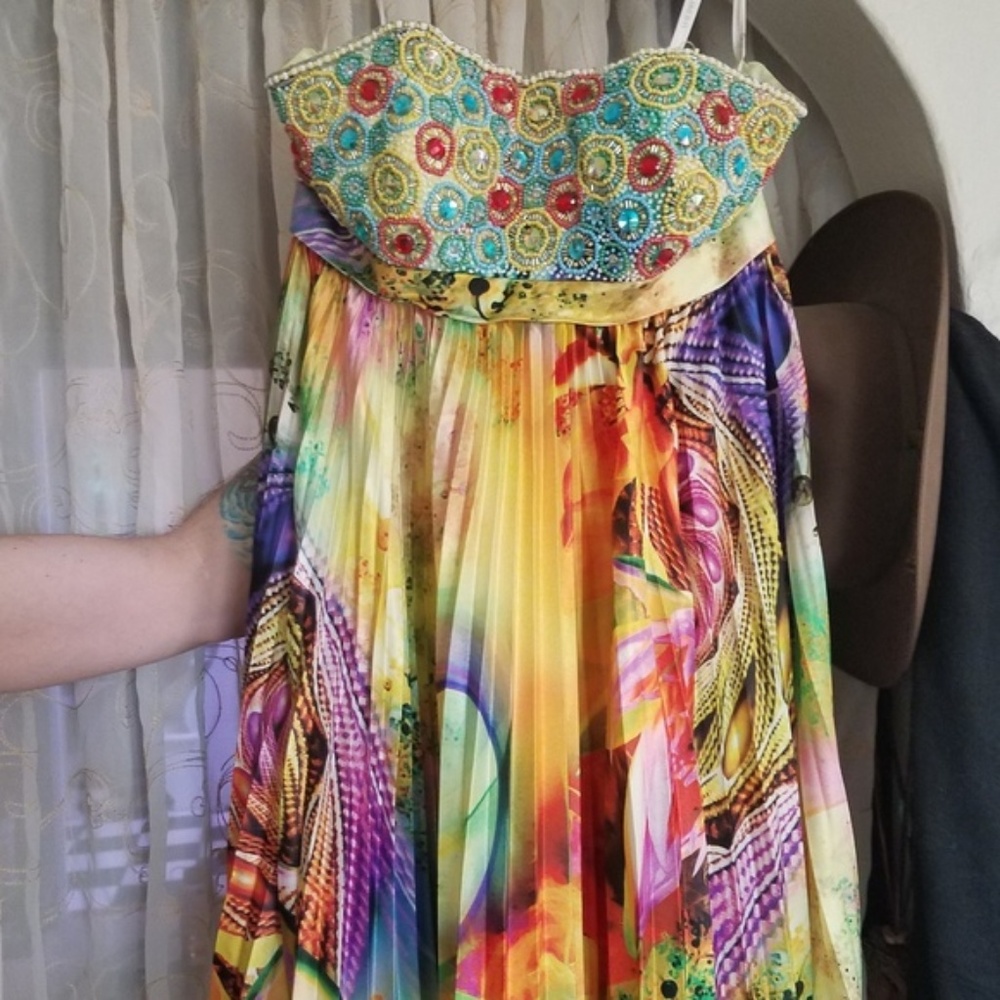 🌈 Rainbow Knee Length Sherri Hill Prom Dress